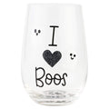 “I Love Boos” stemless wine glass