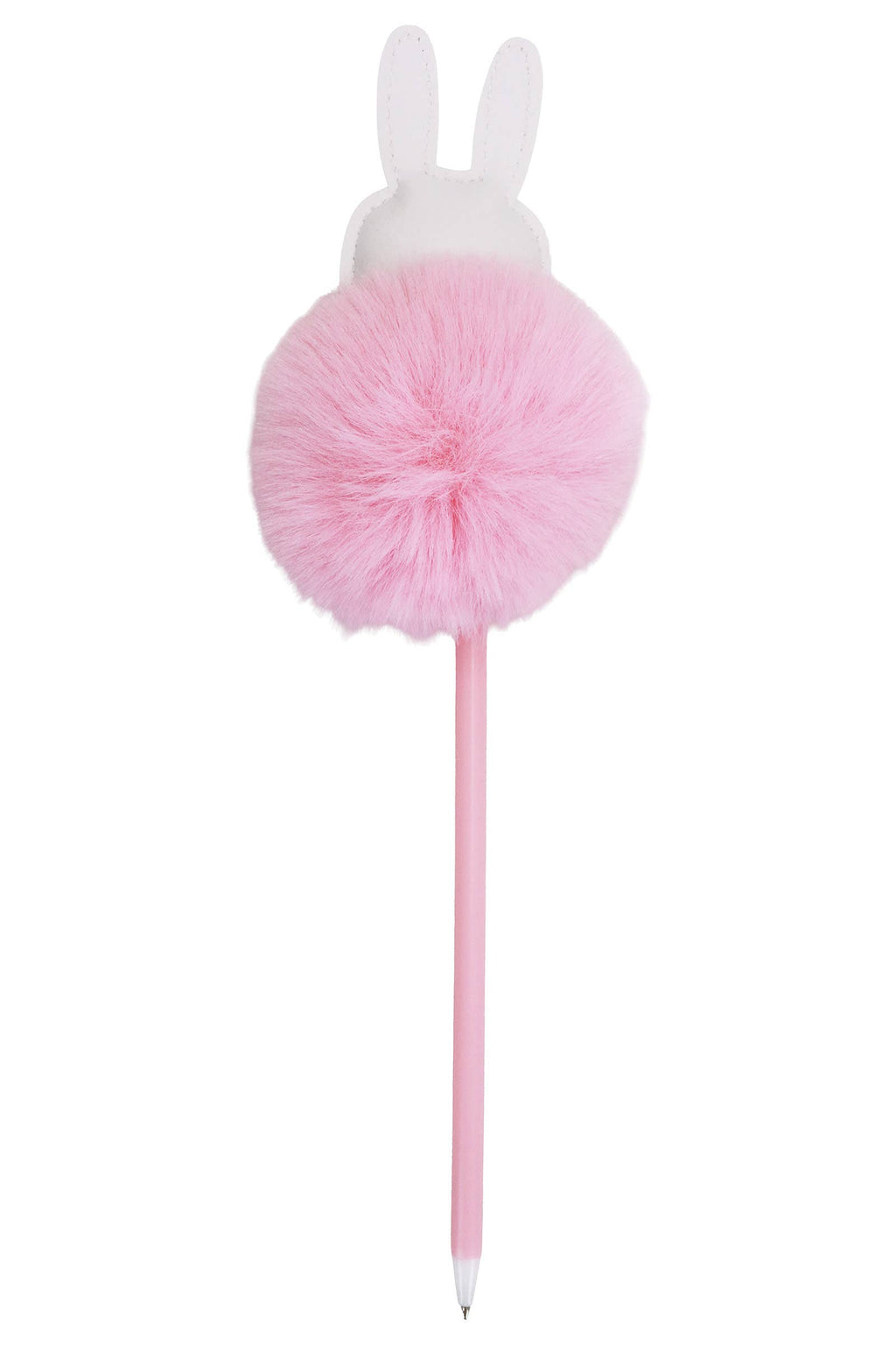 Smiling Bunny Rabbit Fuzzy Pom Pom Pen