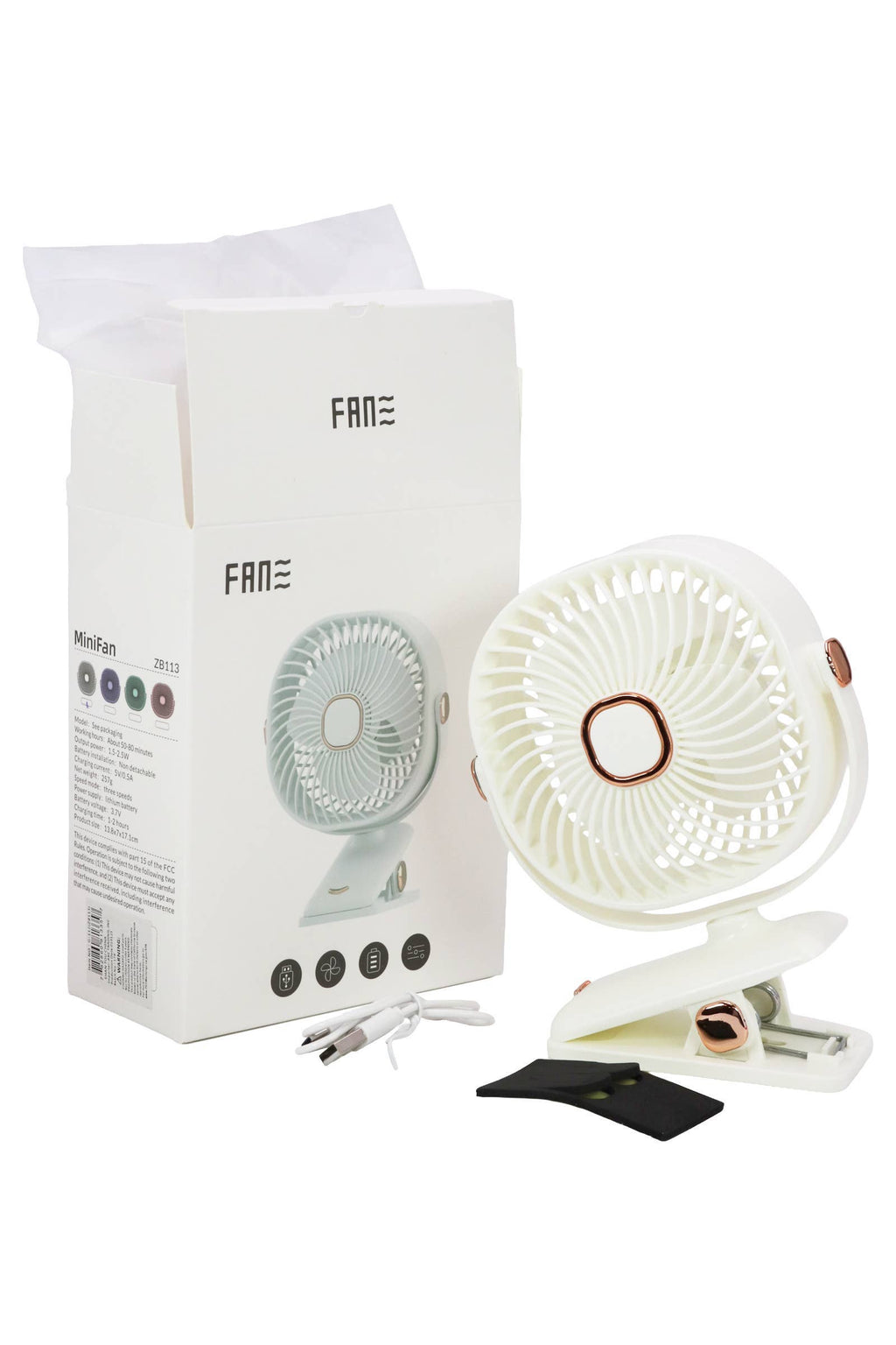 Retro Square Matte Clip-on Tabletop Desk Fan